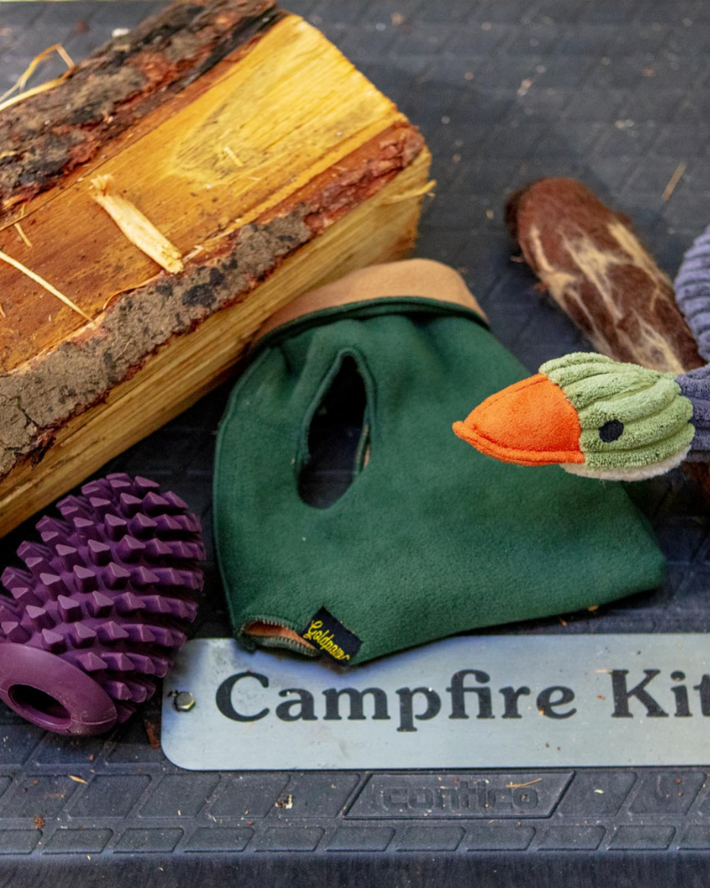 Double Fleece Dog Pullover in Hunter Green & Chipmunk (Made in the USA)