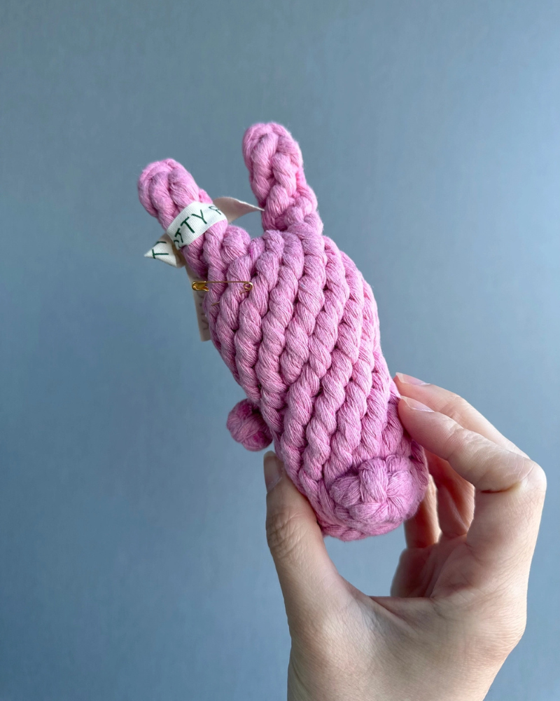 Pink Rabbit Dog Rope Toy