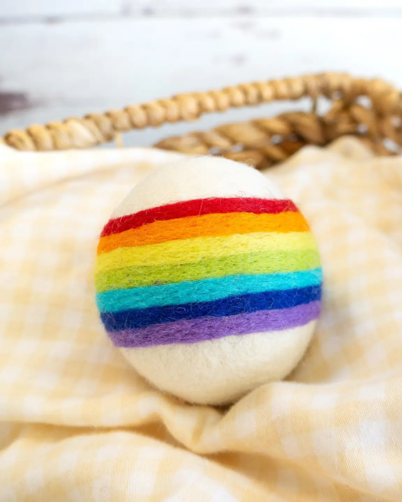 Wool Rainbow Dog Ball