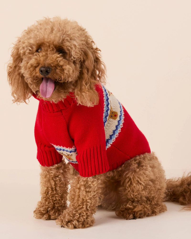 Reindeer Fair Isle Dog Sweater