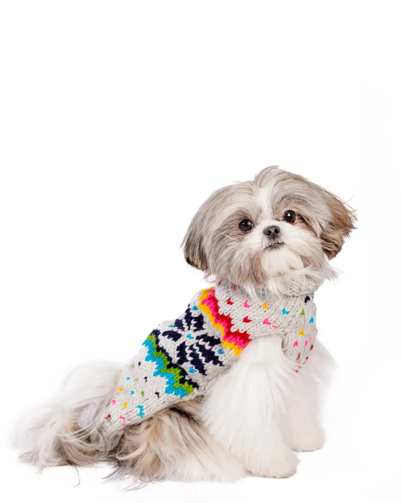 Rainbow Snowflake Wool Dog Sweater