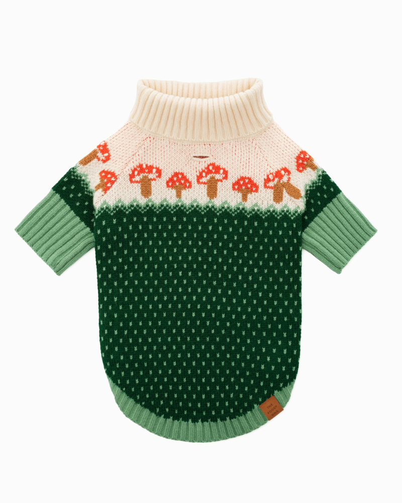 Mushroom Toadstool Knit Dog Sweater
