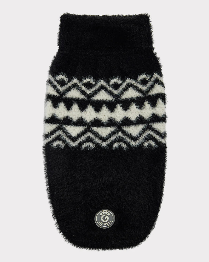 Fuzzy Dog Sweater in Black