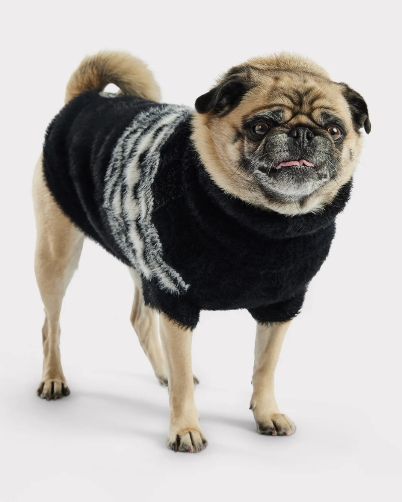 Fuzzy Dog Sweater in Black