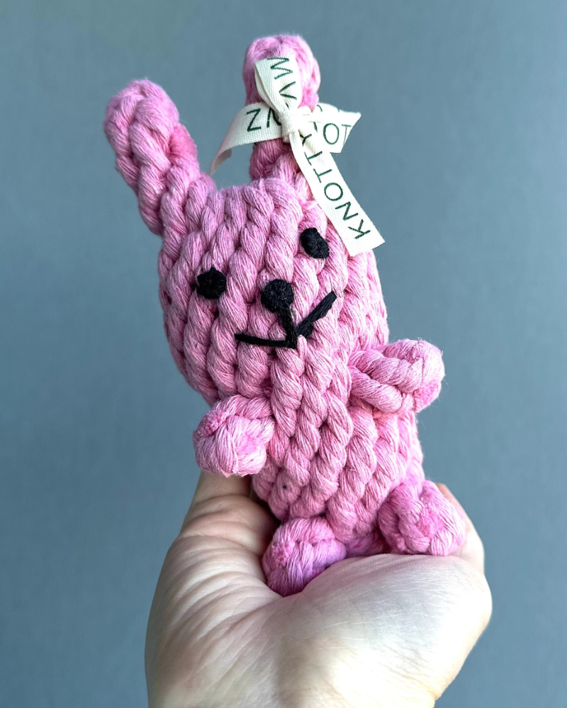 Pink Rabbit Dog Rope Toy