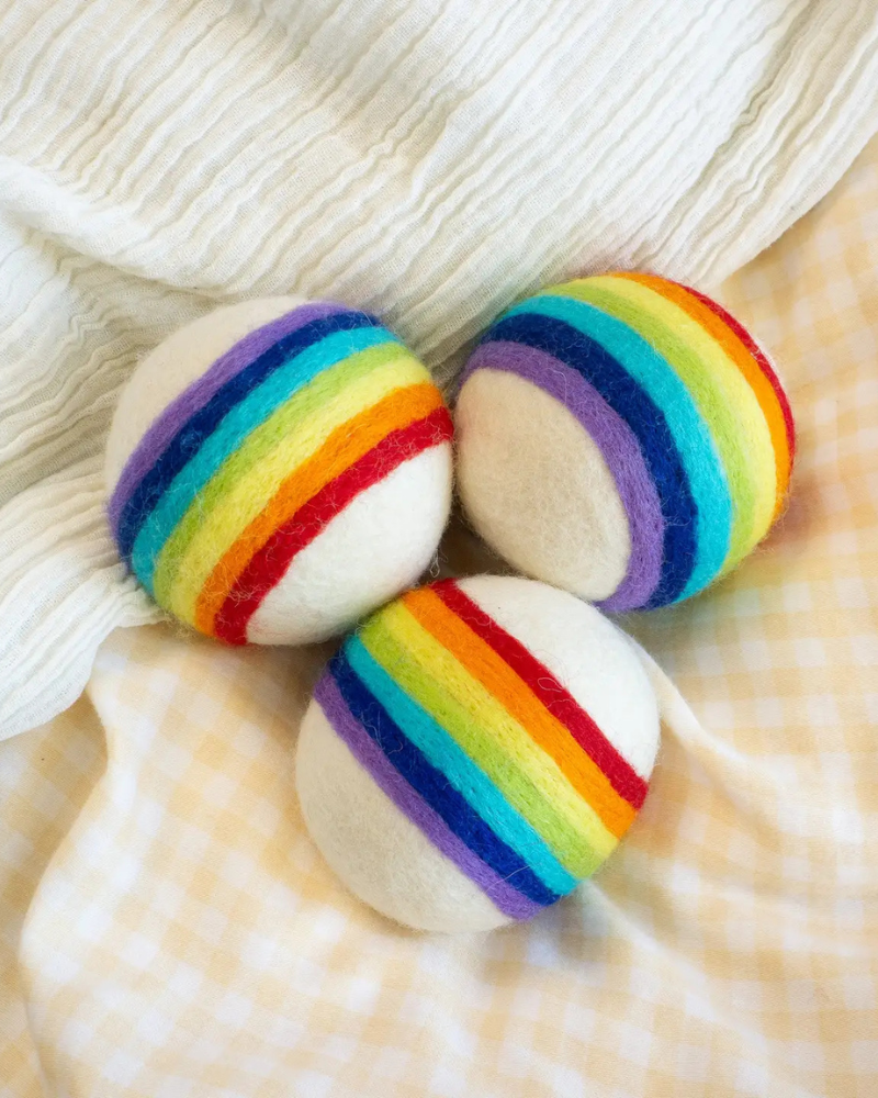 Wool Rainbow Dog Ball