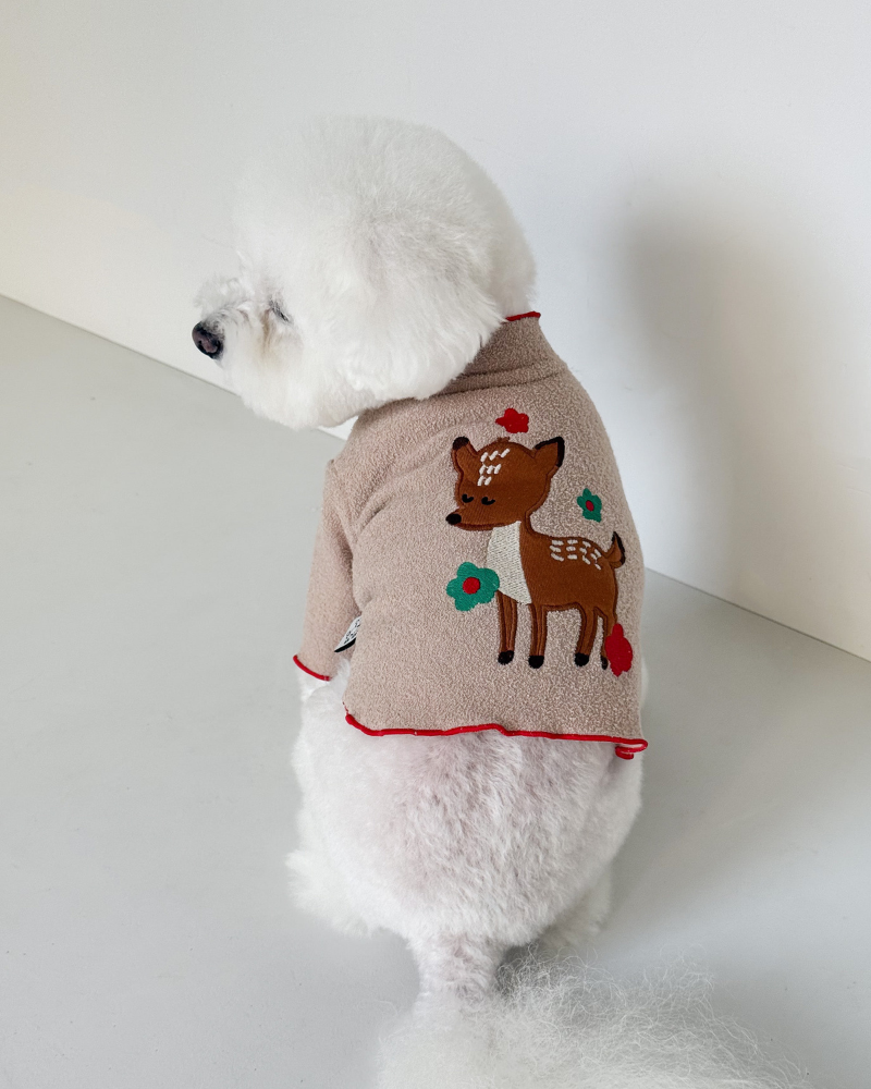 Spotted Deer Fluffy Dog Shirt