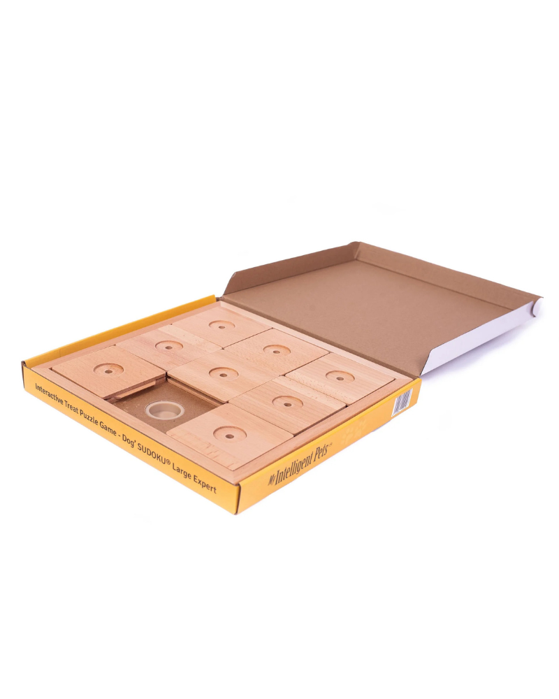 Large Square Sudoku Dog Treat Puzzle Game in Wood (9 Squares)