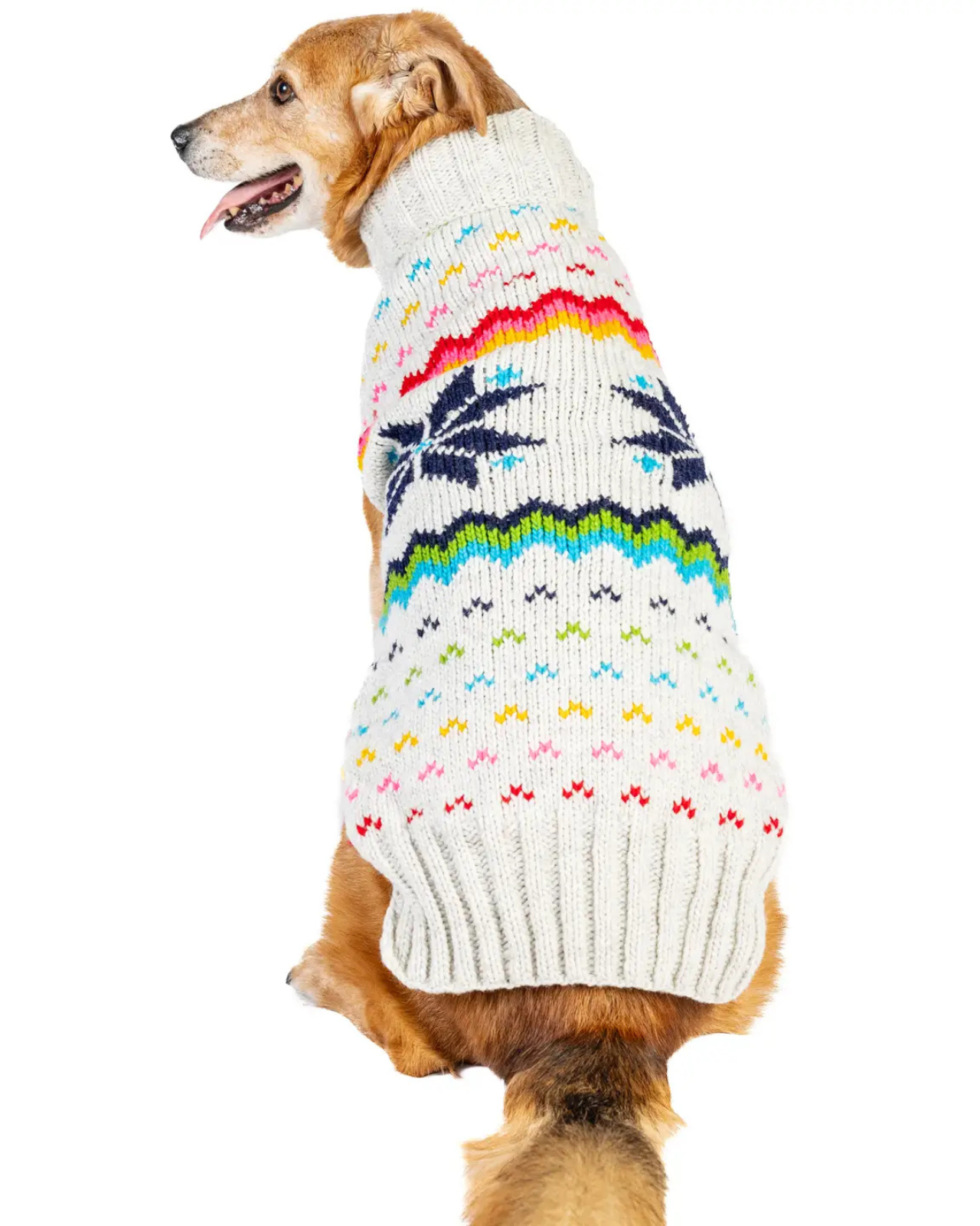Rainbow Snowflake Wool Dog Sweater