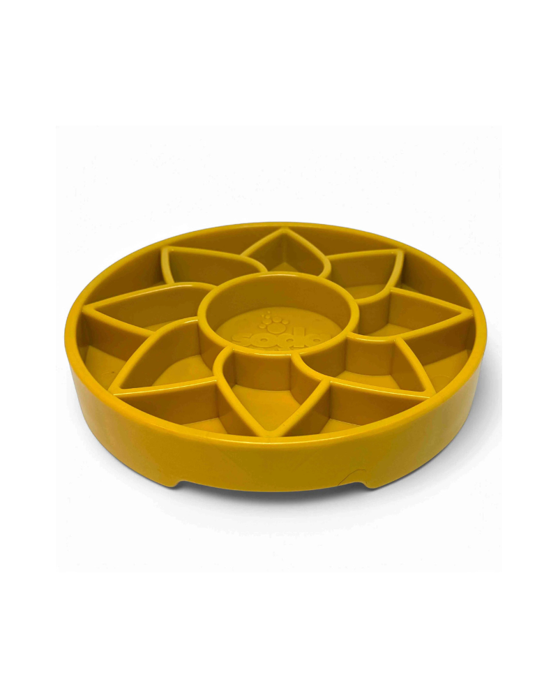 Sunflower Shallow Slow Feeder Tray for Dogs (Made in the USA)