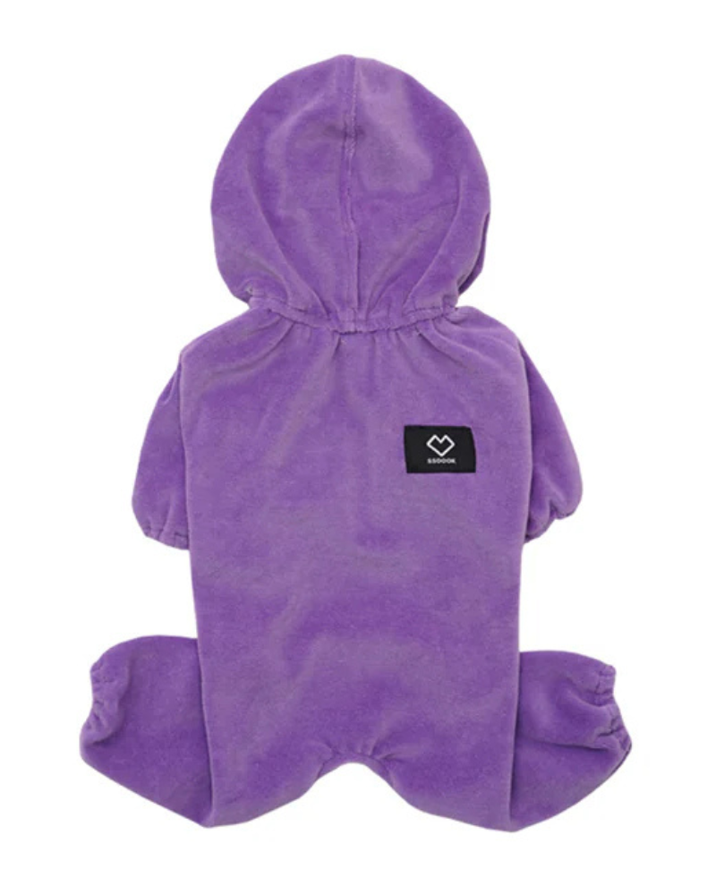 Velour Coverall Onesie for Dogs - Regular Fit (in Purple, Ivory, or Black)