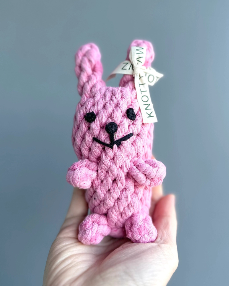 Pink Rabbit Dog Rope Toy