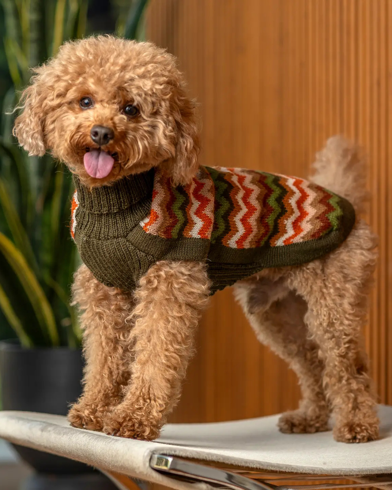 Forest Chevron Alpaca Knit Dog Sweater (FINAL SALE)