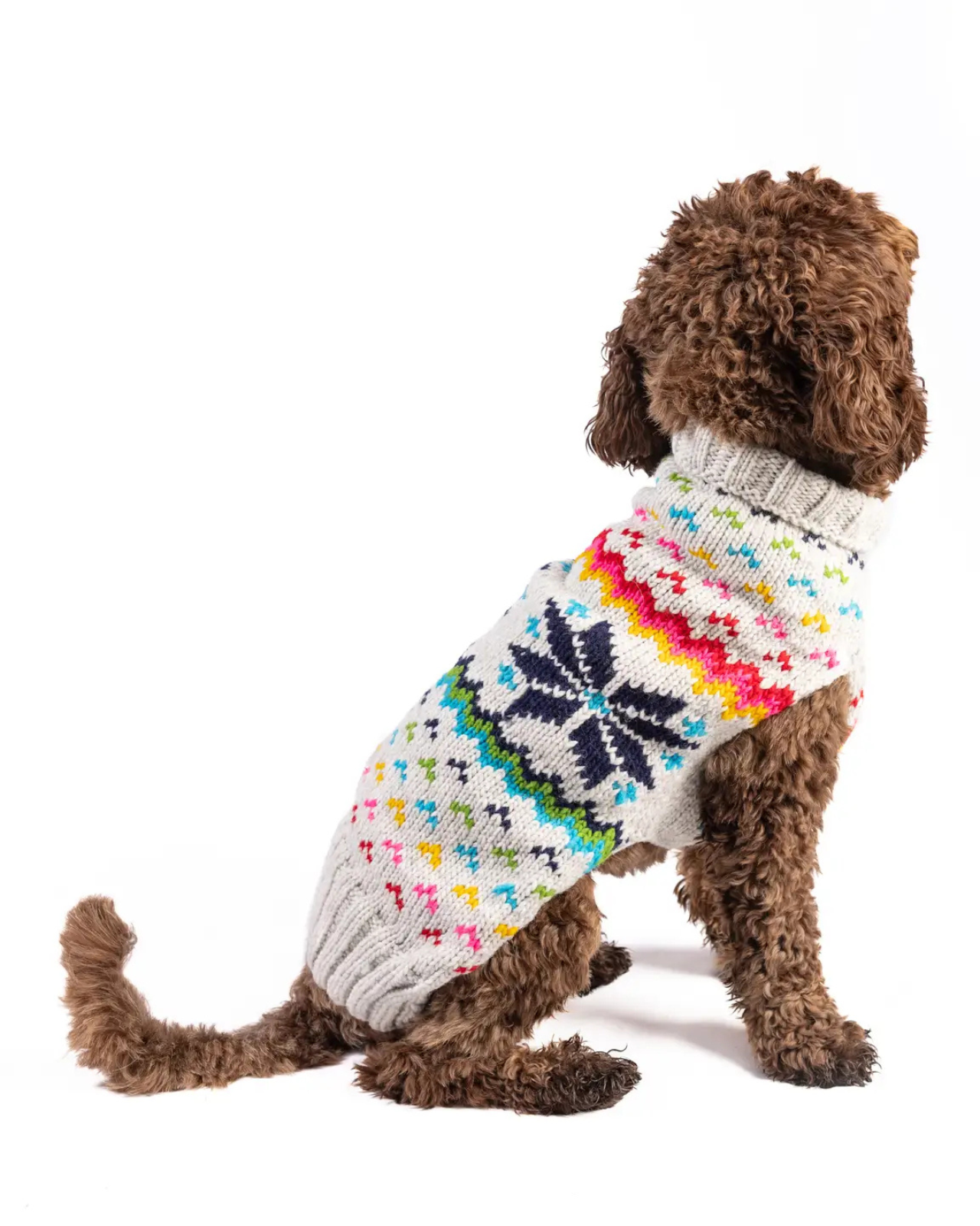 Rainbow Snowflake Wool Dog Sweater
