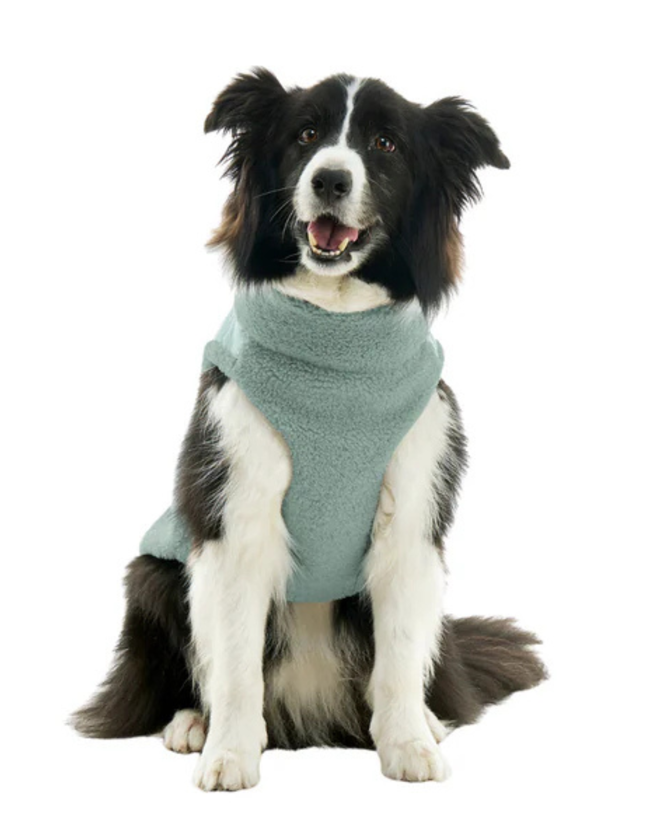 Zip Up Sherpa Dog Harness Vest in Green