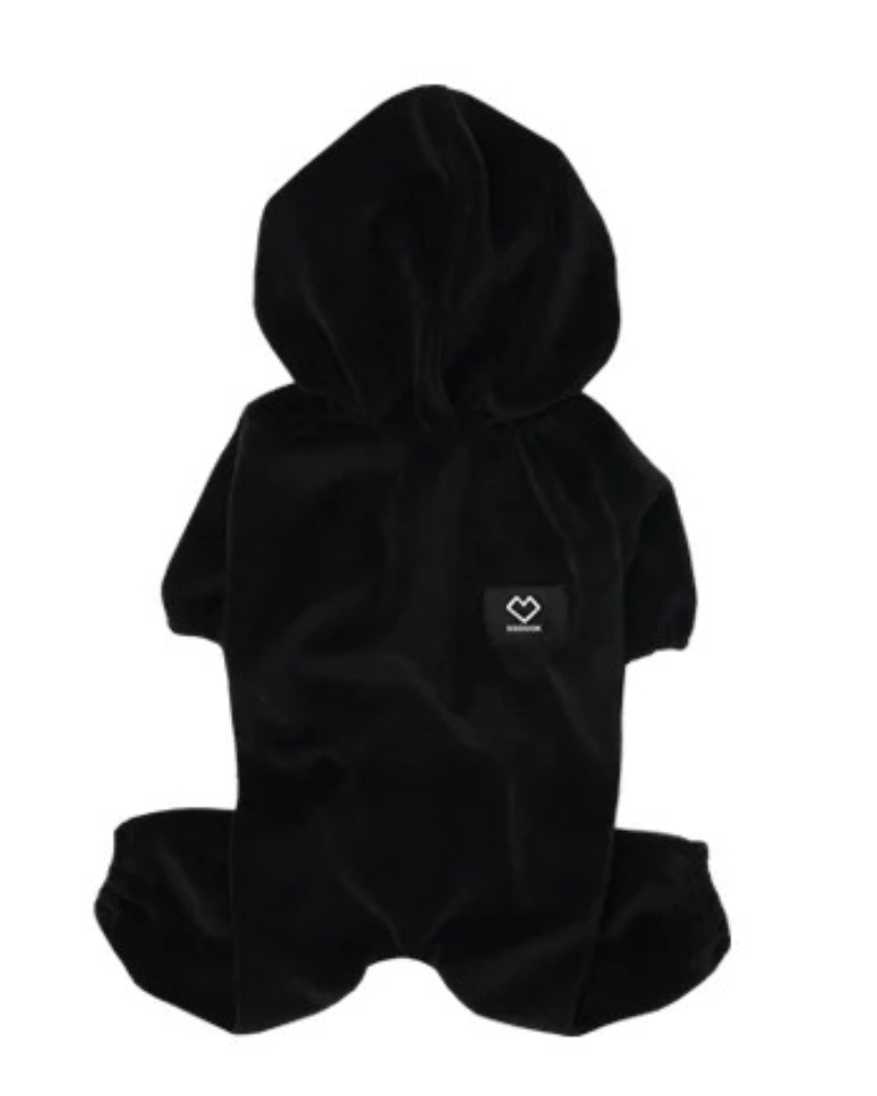 Velour Coverall Onesie for Dogs - French Bulldog Fit (in Purple, Ivory, or Black)