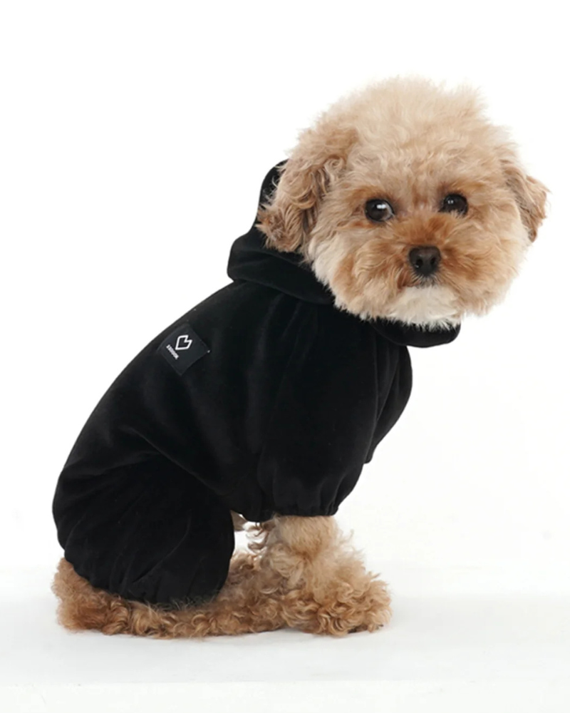 Velour Coverall Onesie for Dogs - French Bulldog Fit (in Purple, Ivory, or Black)