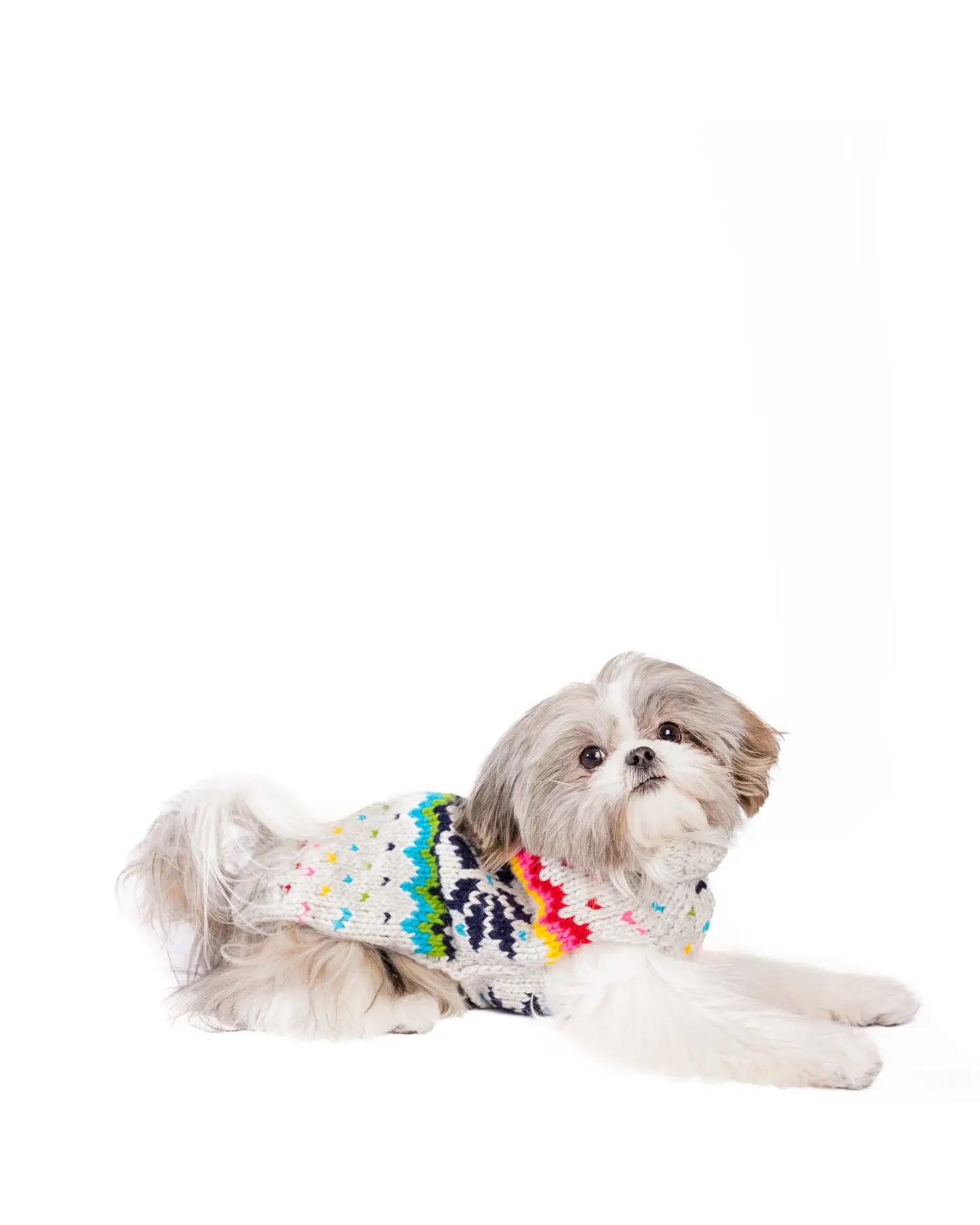 Rainbow Snowflake Wool Dog Sweater