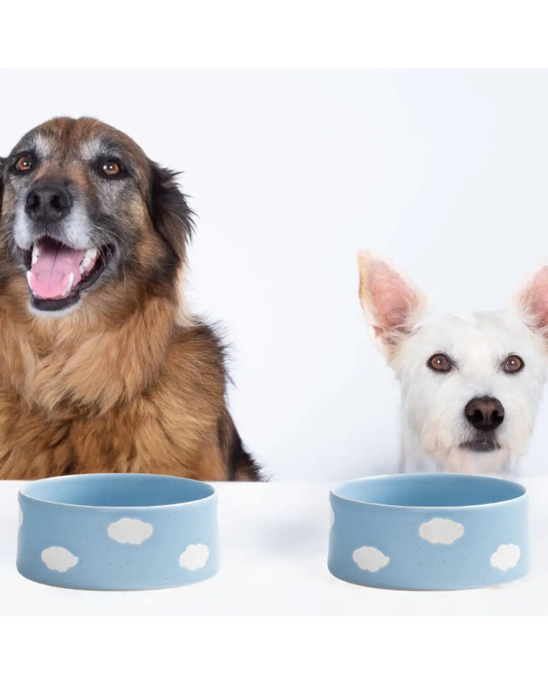 Ceramic Cloud Dog Bowl Set (Made in Portugal)