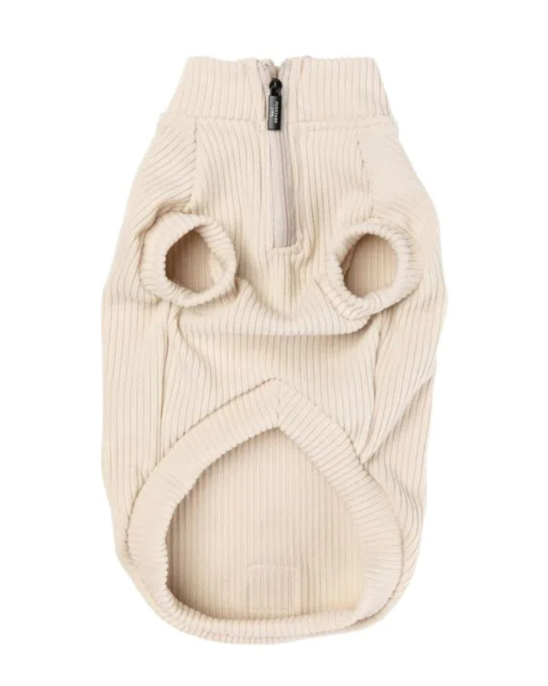 Ribbed Knit Dog Pullover in Sandstone