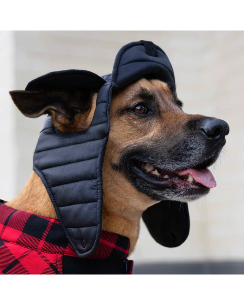 Faux-Down Dog Puffer Hat