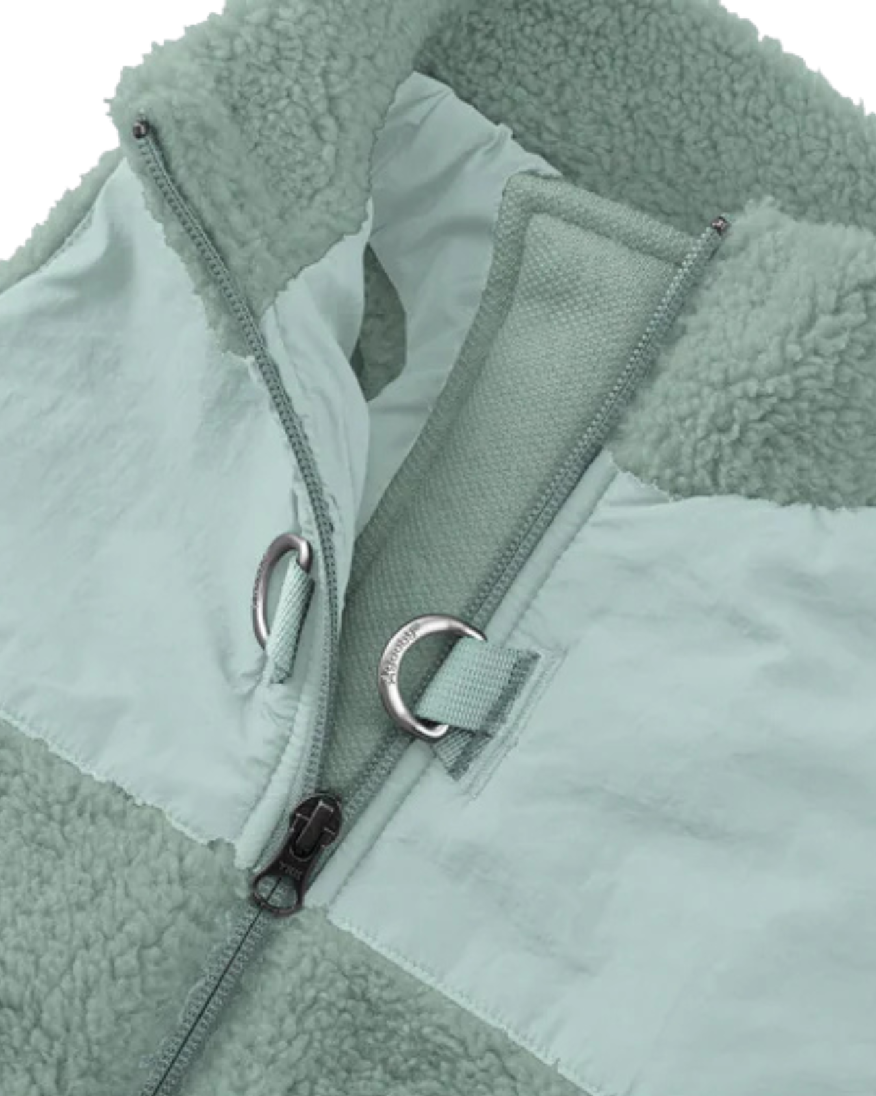 Zip Up Sherpa Dog Harness Vest in Green