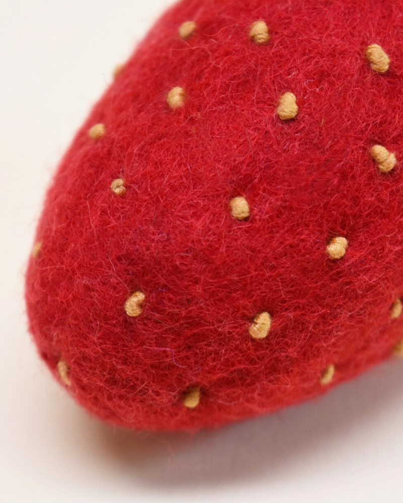 Wool Strawberry Dog Toy