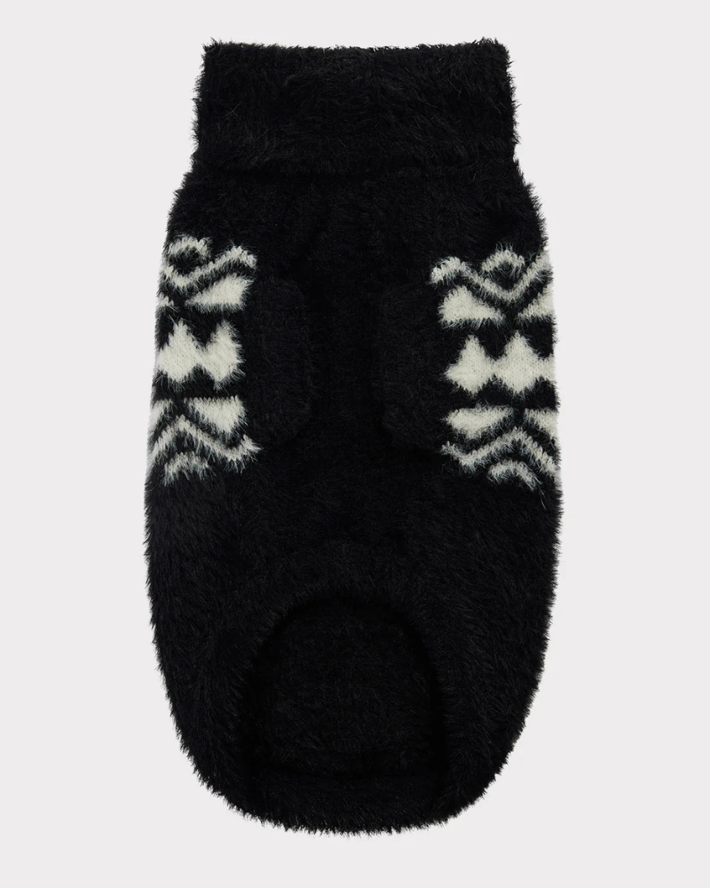 Fuzzy Dog Sweater in Black