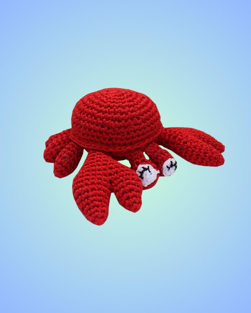 Clawdious the Crab Organic Knit Dog Toy
