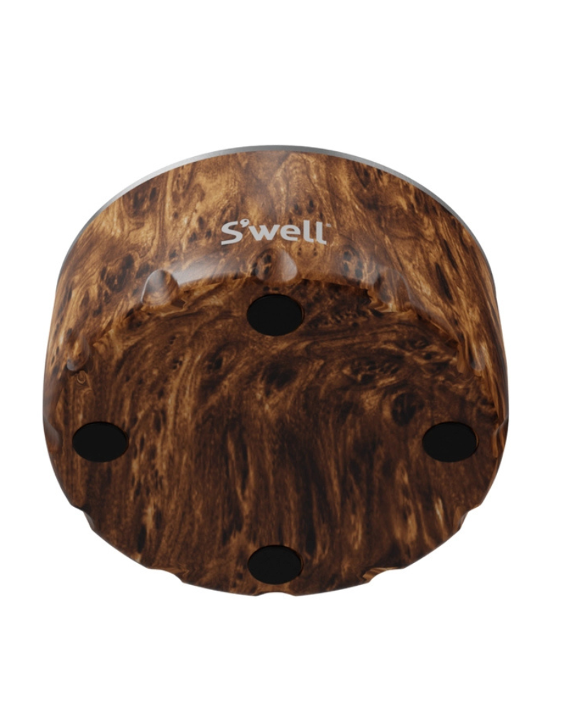 Stainless Steel Dog Bowl in Teakwood