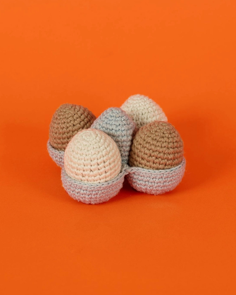 Cotton Crochet Egg Squeaky Toy for Dogs