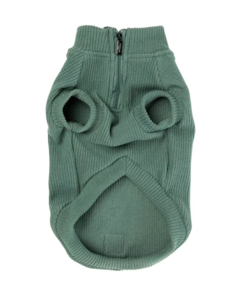 Ribbed Knit Dog Pullover in Myrtle Green