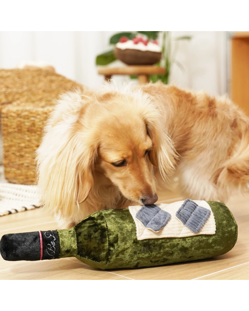 Merlot Squeaky Plush Dog Enrichment Toy