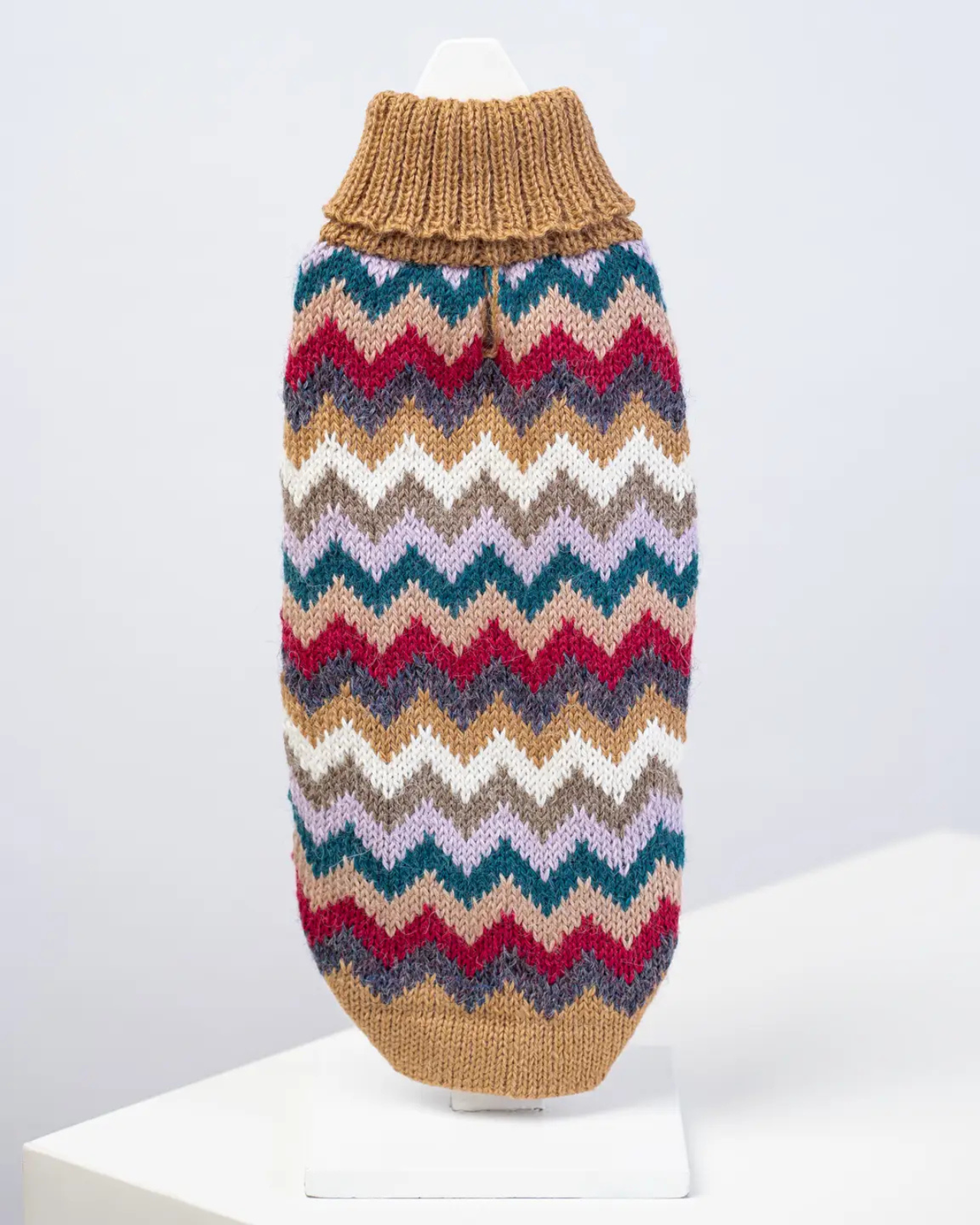 Camel Chevron Alpaca Knit Dog Sweater (FINAL SALE)
