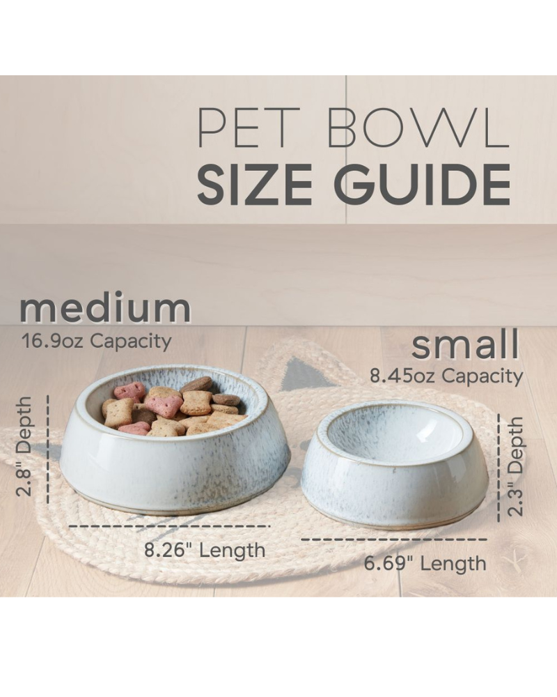 Ceramic Pet Bowl in Kiln White (Made in England)