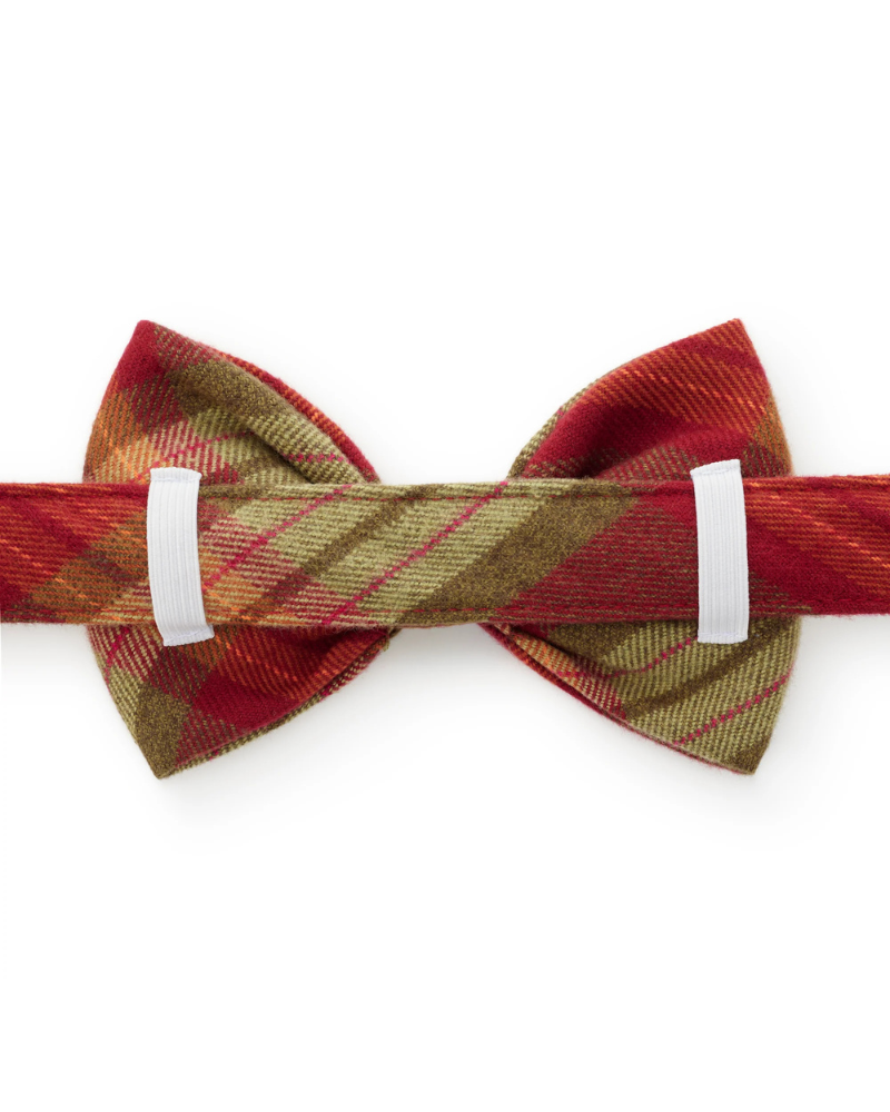 Orchard Plaid Flannel Dog Bow Tie (Made in the USA)