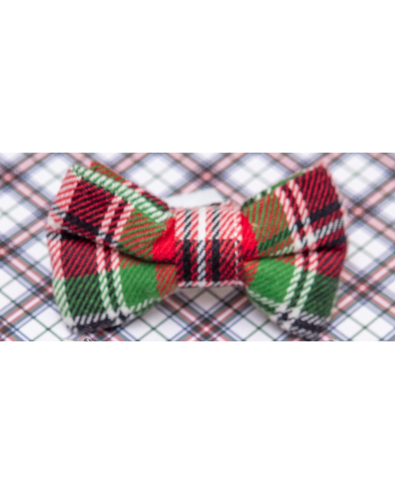 Holiday Plaid Dog Bow Tie
