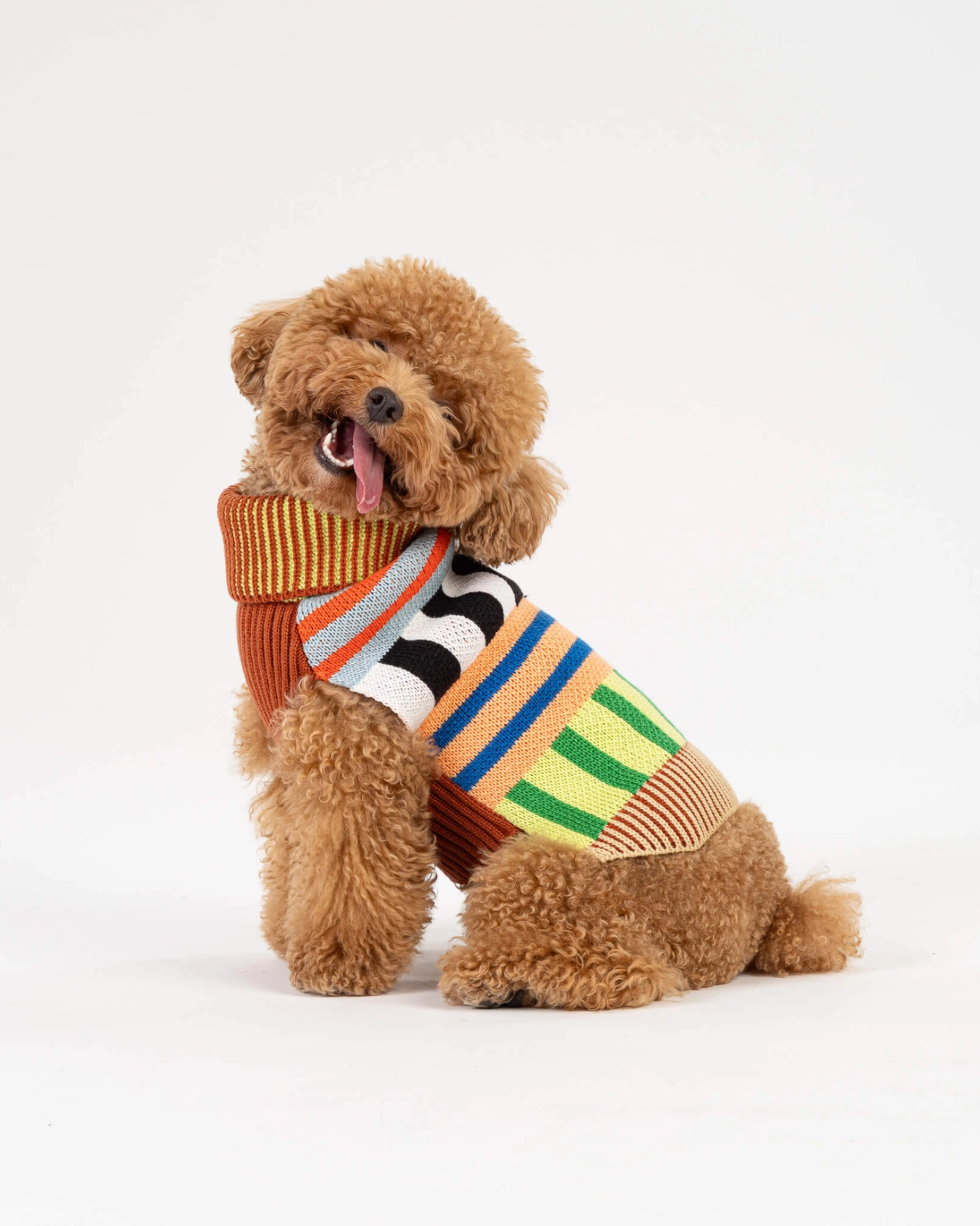 Patchwork Stripe Dog Sweater