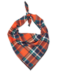 Orange and Navy Plaid Bandana