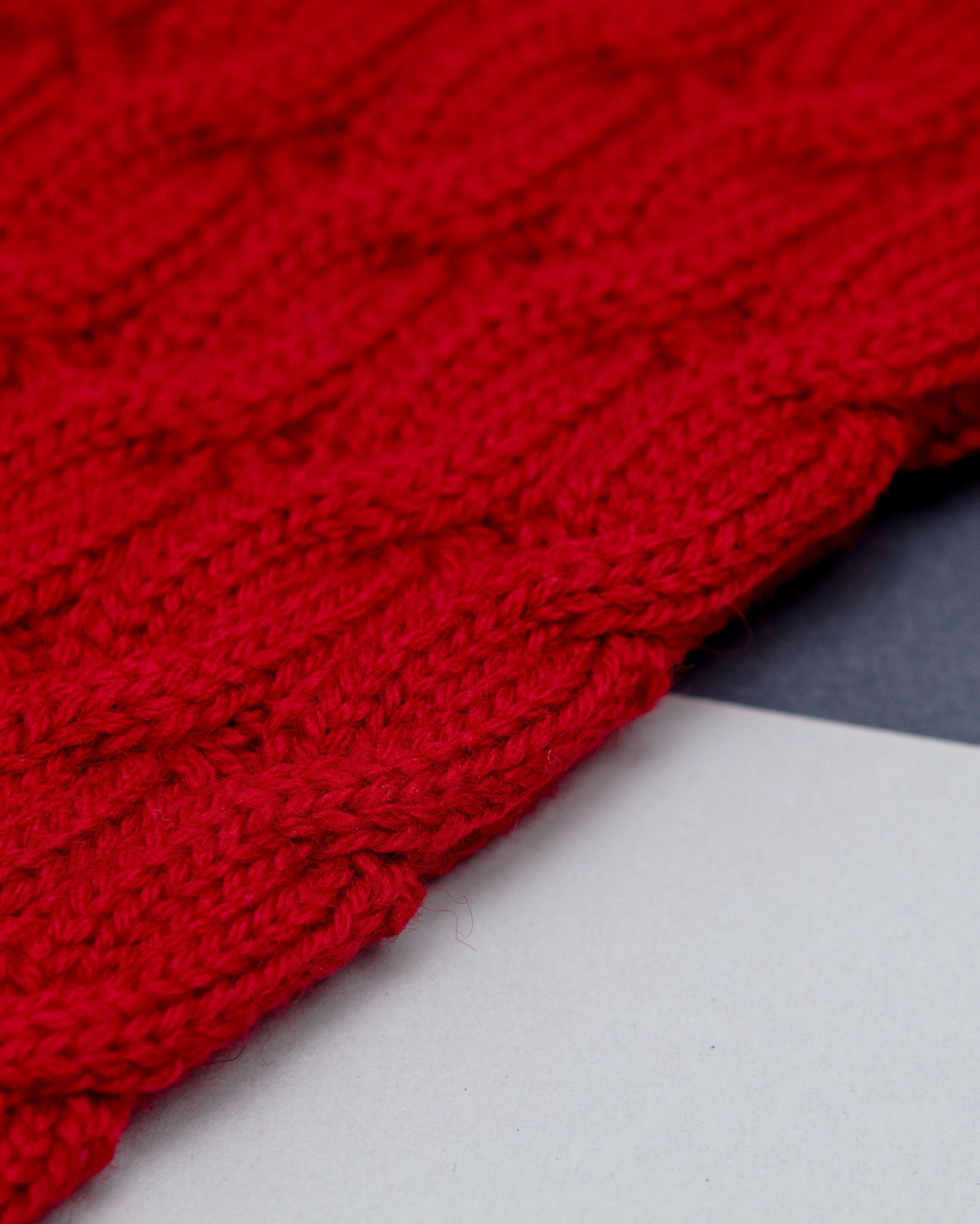 The Uptown Cable Knit Sweater in Red Cotton (Made in NYC)