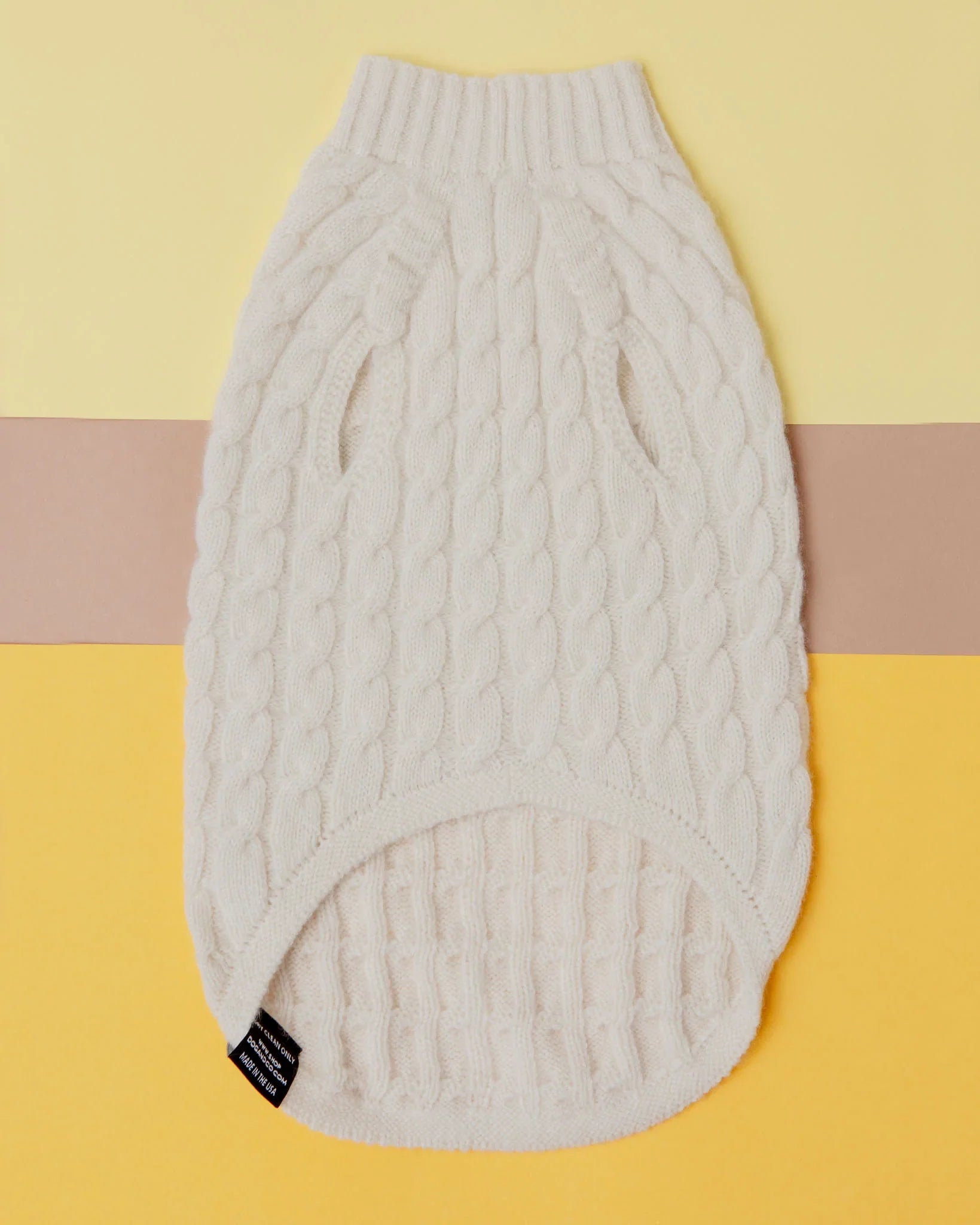 The Uptown Cable Knit Sweater in Natural Merino Wool (Made in NYC)