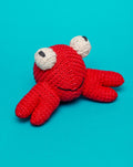 Cotton Crochet Crab Squeaky Plush Dog Toy