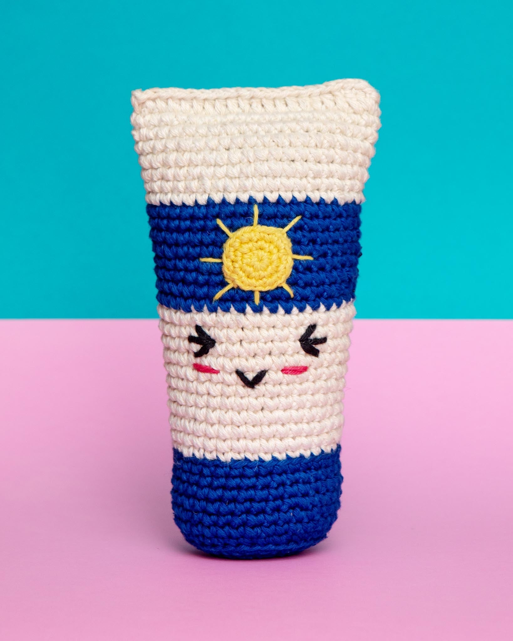 Cotton Crochet Sun Tan Lotion Squeaky Toy for Dogs