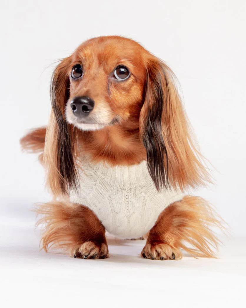 The Uptown Cable Knit Sweater in Natural Merino Wool (Made in NYC)