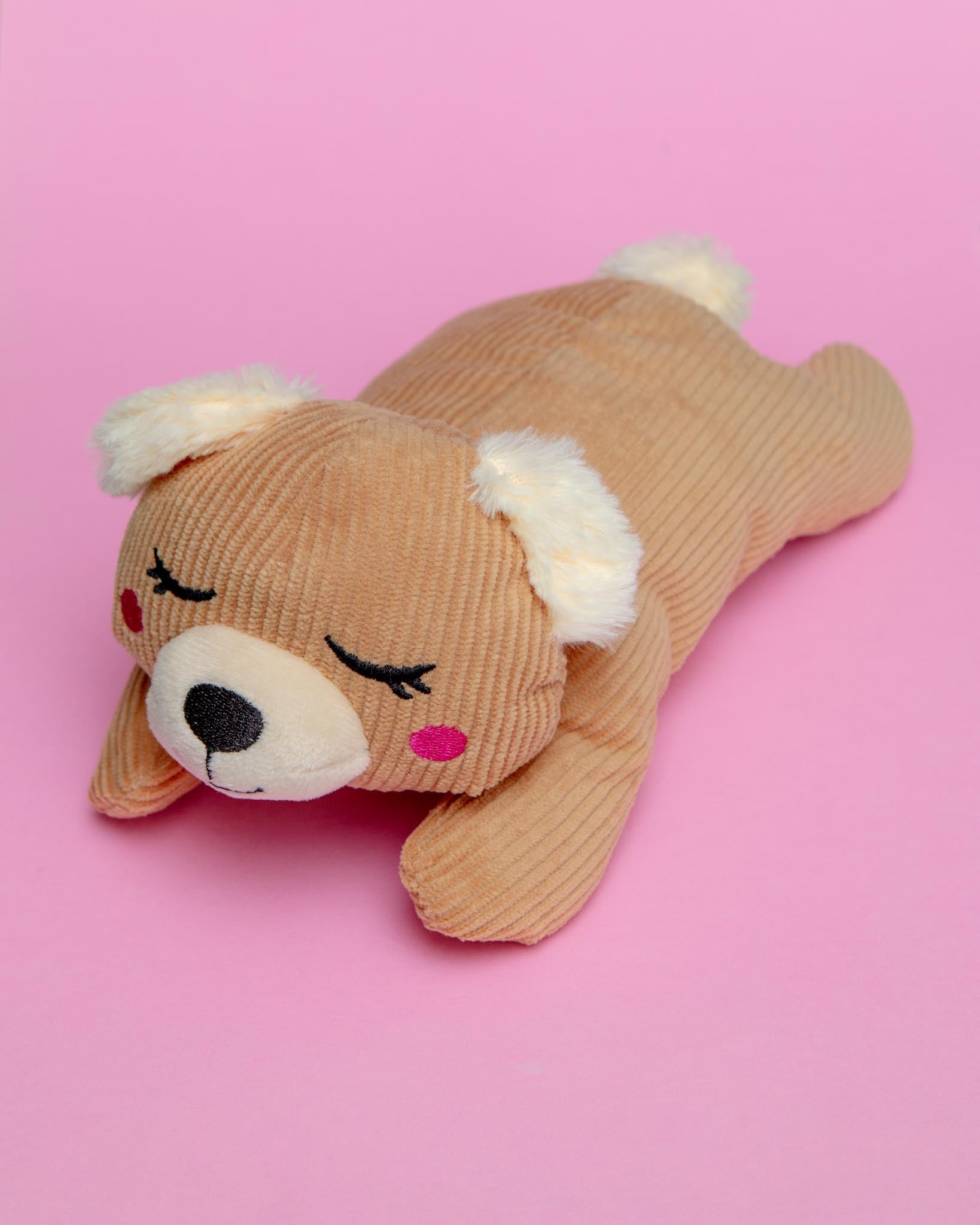 Snooziez Bear Plush Dog Toys with Silent Shhhqueaker