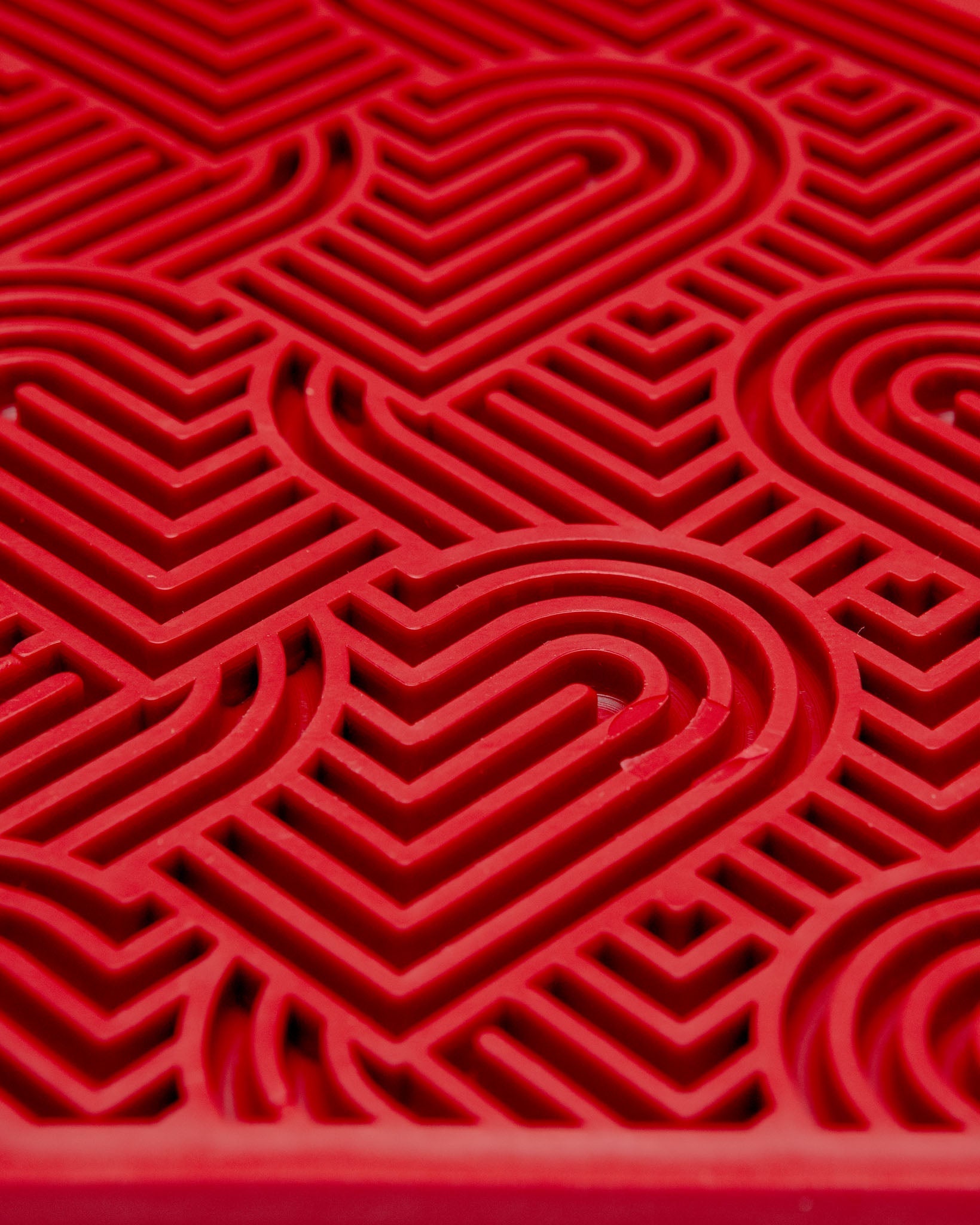 Hearts Dog Lick Mat in Red (Made in the USA)