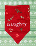 Naughty or Nice Reversible Dog Bandana