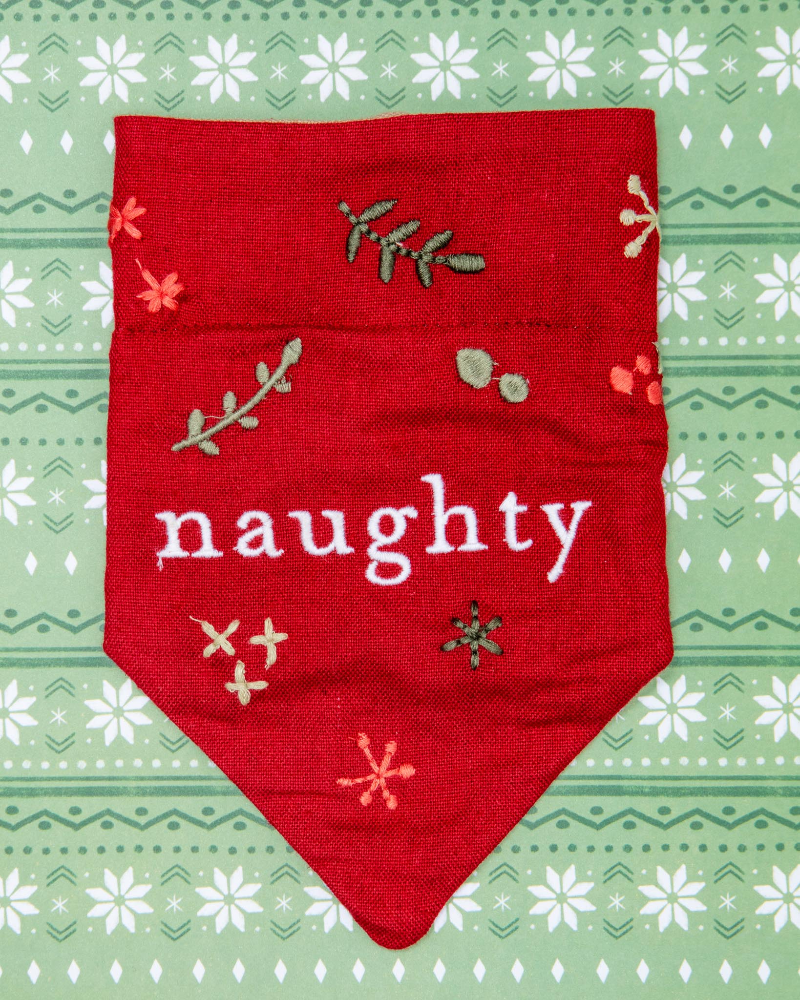 Naughty or Nice Reversible Dog Bandana