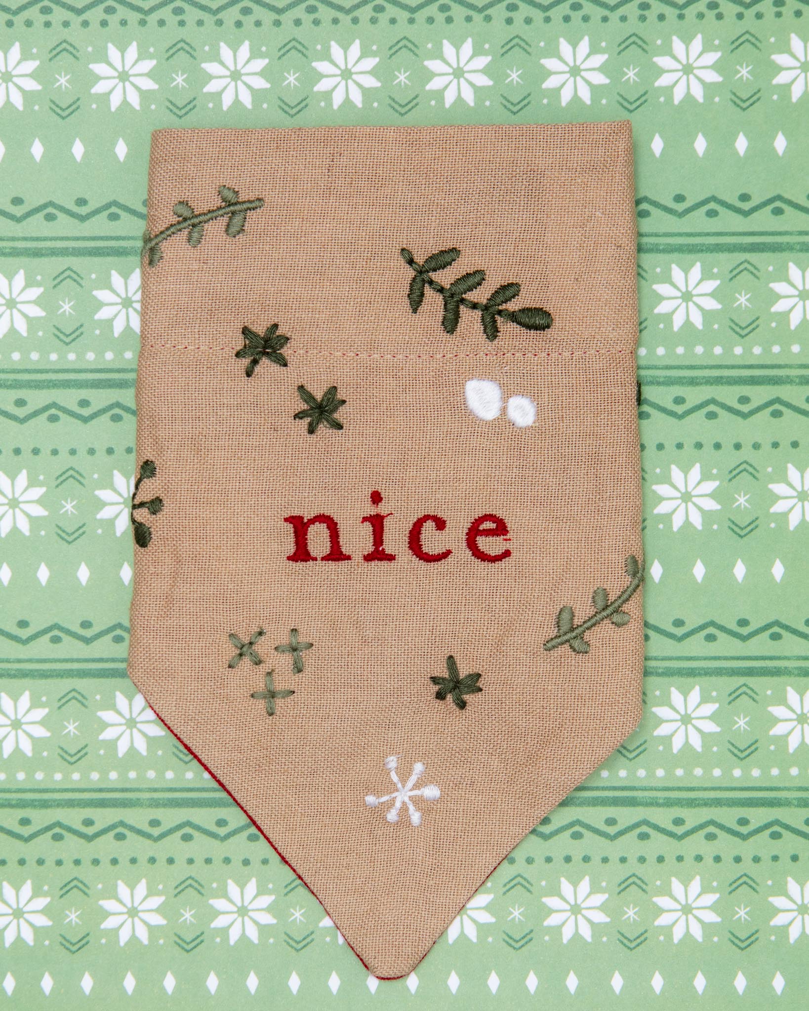 Naughty or Nice Reversible Dog Bandana