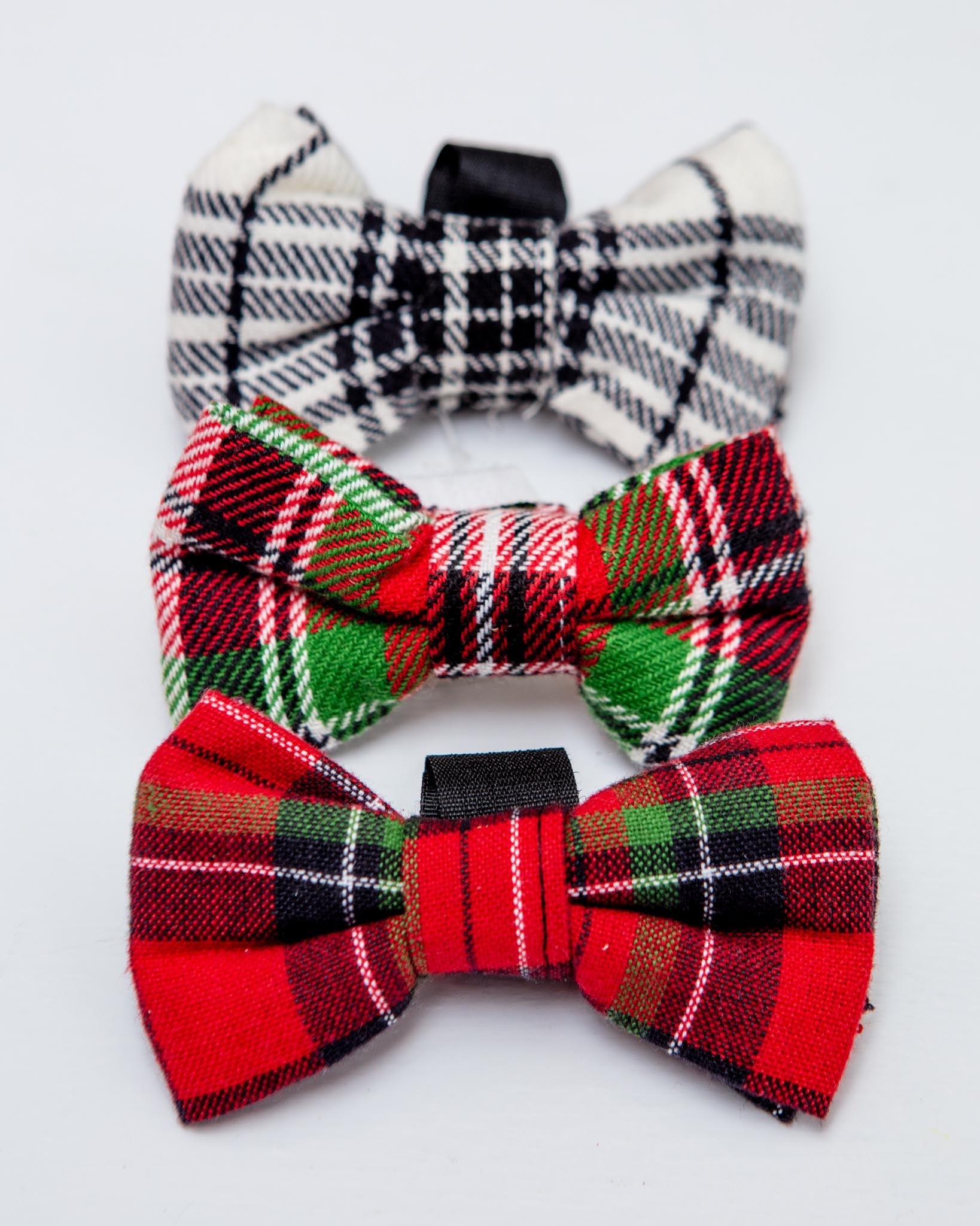 Holiday Plaid Dog Bow Tie